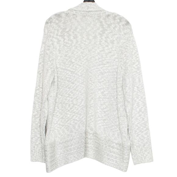 Chicos Cardigan Sweater Minimalist Nordic Cottage Scandi Metallic Gray 4 XXL 20 - Picture 2 of 5